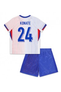 Frankrijk Ibrahima Konate #24 Babytruitje Uit tenue Kind EK 2024 Korte Mouw (+ Korte broeken)